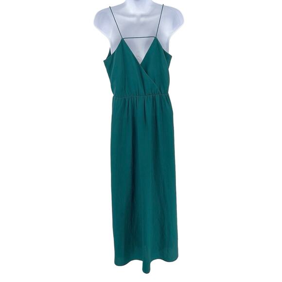 Ann Taylor Loft Evening Dress Womens Petite 2 Green Sleeveless Maxi Back Slit - Picture 4 of 10